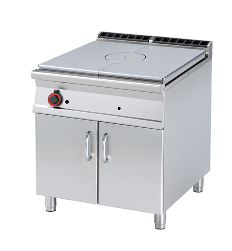 Kuchnia żeliwna 1-palnikowa z szafką gazowa, 12 kW, 800x900x900 mm, inox, czarna | RMGASTRO, TP-98 G