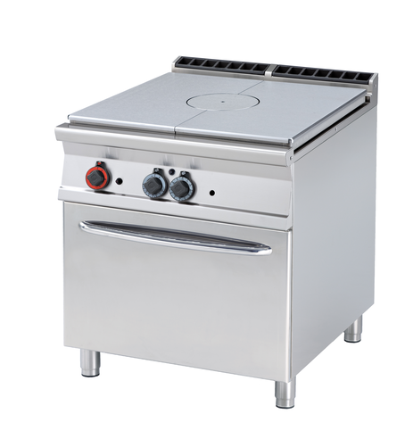 Kuchnia gazowa żeliwna 1-płytowa z piekarnikiem gazowym GN 2/1, 20,5 kW, 800x900x900 mm, inox | RMGASTRO, TPF-98 G