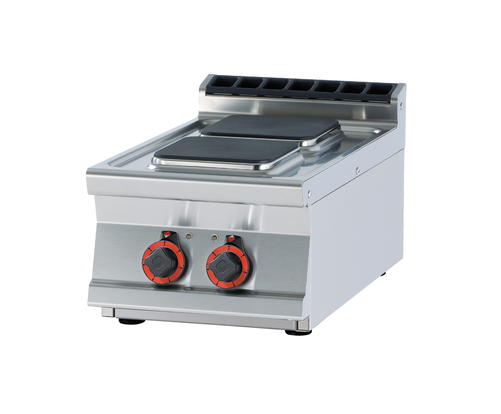 Kuchnia elektryczna 2-palnikowa top, 5.2 kW, 400x700x280 mm, 400 V, inox | RMGASTRO, PCQT-74 ET