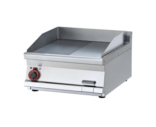 Płyta grillowa elektryczna, ze stali nierdzewnej, gładka, nastawna, 7,4 kW, 600x700x280 mm, inox | RMGASTRO, FTLT-76 ET