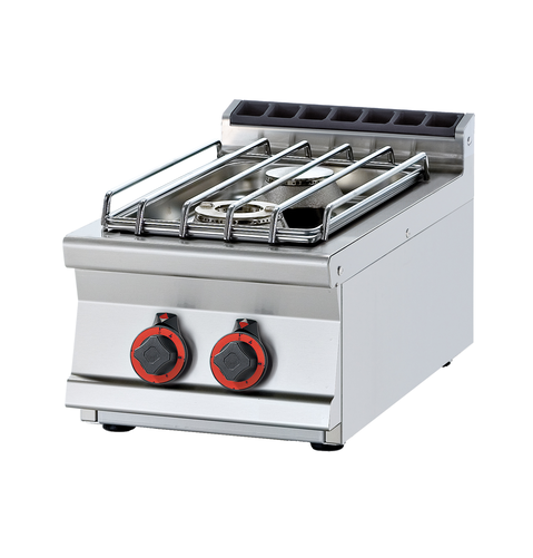 Kuchnia gazowa 2-palnikowa top, z nierdzewnym rusztem, 13, kW, 400x700x280 mm, inox | RMGASTRO, PCT-74 G/P
