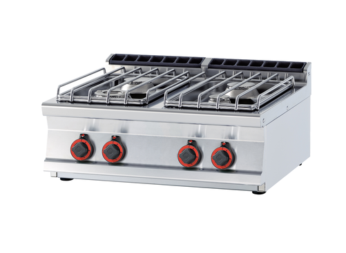 Kuchnia gazowa 4-palnikowa top, z nierdzewnym rusztem, 22 kW, 800x700x280 mm, inox | RMGASTRO, PCT-78 G/P