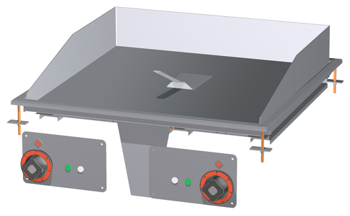 Płyta grillowa elektryczna, ze stali nierdzewnej, ryflowana, do zabudowy, 6 kW, 600x600x220 mm, inox | RMGASTRO, FTRD-76 ET