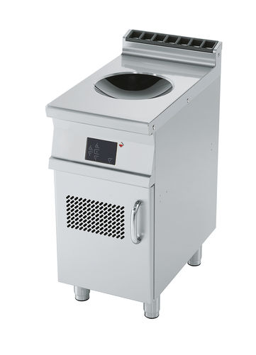 Kuchnia WOK indukcyjna elektryczna 1-polowa, 5 kW, 400x700x900 mm, 400 V, inox | RMGASTRO, PCIW-74 ETD
