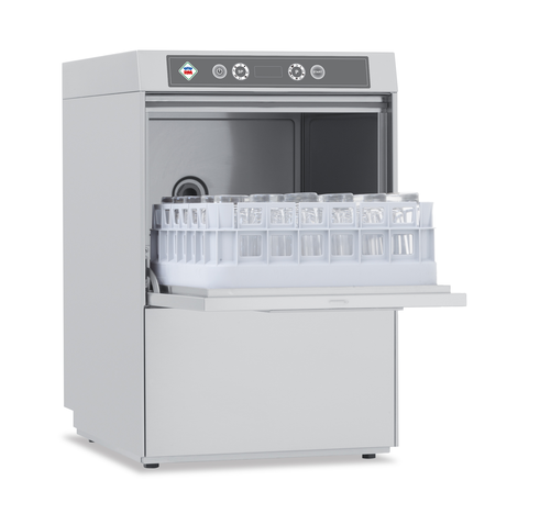 Zmywarka do naczyń i szkła ze zmiękczaczem, sterowanie elektroniczne, kosz 400x400 mm, 3,5 kW, 466x556x695 mm | RMGASTRO, NTA42