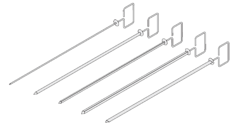 3x sztyca do grilla i Tandoori, okrągła, do 1/1 GN, 530x8 mm | RATIONAL, 60.72.417