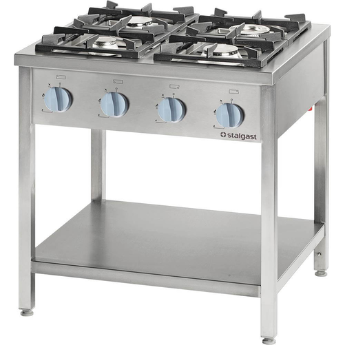 Kuchnia gazowa 4-palnikowa, wolnostojąca na podstawie otwartej, G20(gaz ziemny), 20,5 kW, 800x700x850 mm | STALGAST, 979511