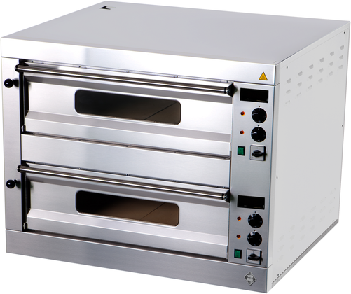 Piec elektryczny do pizzy 2-komorowy, drzwi przeszklone, 8x pizza 330 mm, 9,6 kW, 983x902x763 mm | RMGASTRO, P-8