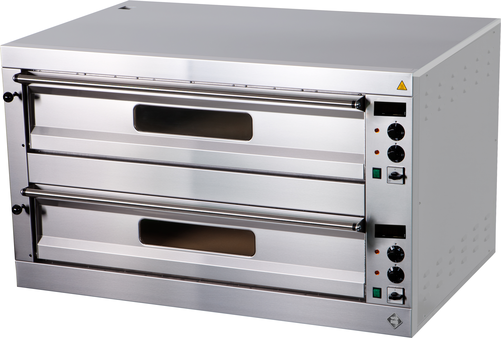 Piec elektryczny do pizzy 2-komorowy, drzwi przeszklone, 12x pizza 330 mm, 14,4 kW, 983x1255x763 mm | RMGASTRO, P-12