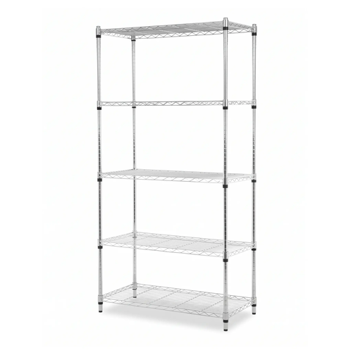 Regał 5-półkowy 900x450x1800 mm ze stali chromowanej | TECHNICA, Silver Line