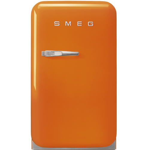 Minibar wolnostojący, kolor pomarańczowy, prawy zawias, pojemność 33 l, 0,7 kW, 404x550x734 mm | SMEG, FAB5ROR