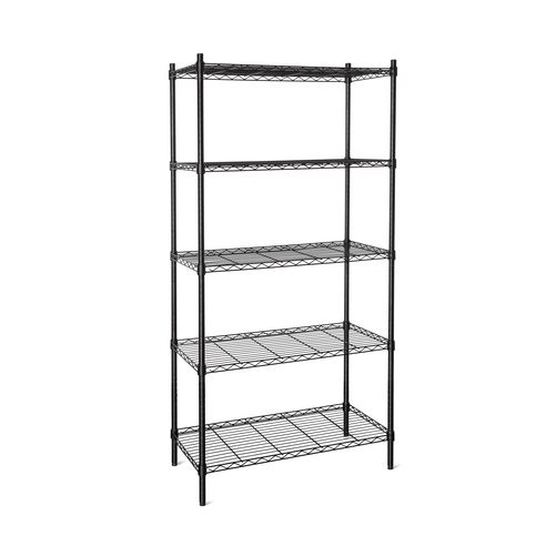 Regał 5-półkowy 900x450x1800 mm ze stali malowanej proszkowo | TECHNICA, Black Series