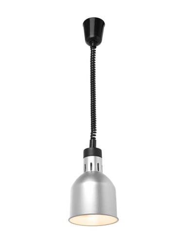 Lampa do podgrzewania potraw - wisząca, cylindryczna, 0,25 kW, 230V, ø175x250 mm, srebrna | HENDI, 273883
