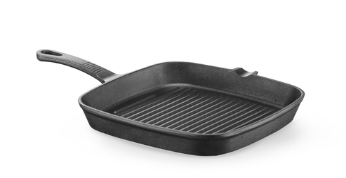 Patelnia żeliwna grillowa kwadratowa 230x230 mm | HENDI, Profi Line
