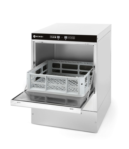 Zmywarka do szkła, z dozownikiem detergentu i pompą spustową, sterowanie elektromechaniczne, 2,8 kW, 230V, 470x510x710 mm | HENDI, 233023