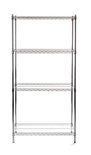 Regał magazynowy 4-półkowy, chromowany, 455x910x1830 mm | HENDI, 812259