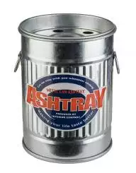 Popielniczka metalowa, średnica 85mm. Kształt beczki/śmietnika | APS, Smoky