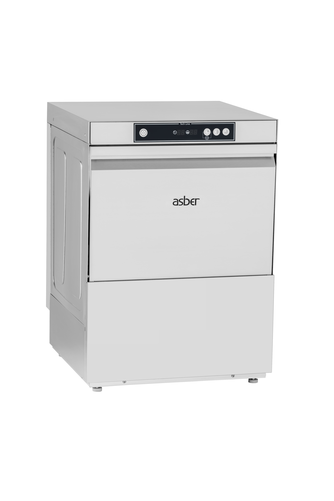 Zmywarka do naczyń sterowana cyfrowo z dozownikiem płynu myjącego i nabłyszczającego, pompa płucząca i spustowa, kosz 500x500 mm, 600x600x820 mm | ASBER, GT-510 W B DD