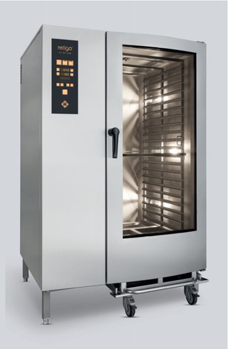 Piec konwekcyjno-parowy natryskowy z myciem, gazowy, 20x GN 2/1, z cyfrowym panelem sterowania, 1,3 kW, 1156x963x1815 mm | RETIGO, Orange 2021 ig