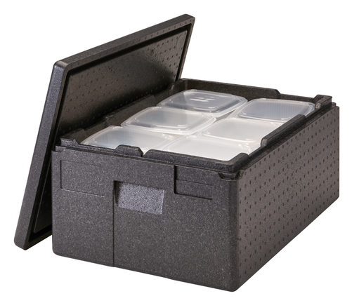 Wielofunkcyjny termos transportowy ładowany od góry, 41 l, 610x430x270 mm, czarny | CAMBRO, GoBox