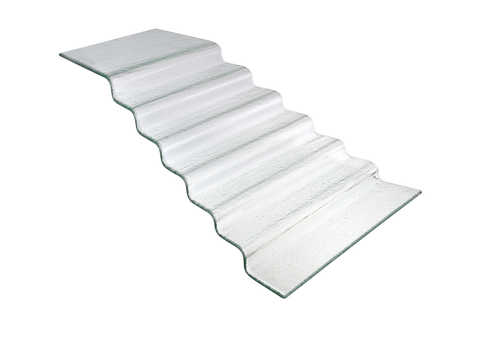 Schody bufetowe 7-stopniowe, rozszerzane ku dołowi, przezroczyste | FINE DINE, Vetro