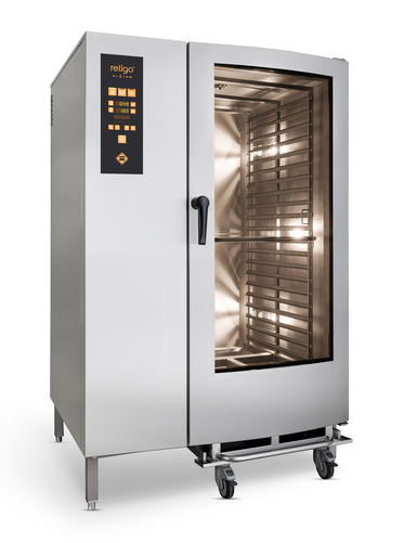 Piec konwekcyjno-parowy bojlerowy, elektryczny, 20x GN 2/1, z cyfrowym panelem sterowania, 59,4 kW, 1156x1009x1849 mm | RETIGO, Orange 2021 bn