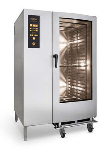 Piec konwekcyjno-parowy bojlerowy, elektryczny, 20x GN 2/1, z cyfrowym panelem sterowania, 59,4 kW, 1156x1009x1849 mm | RETIGO, Orange 2021 b